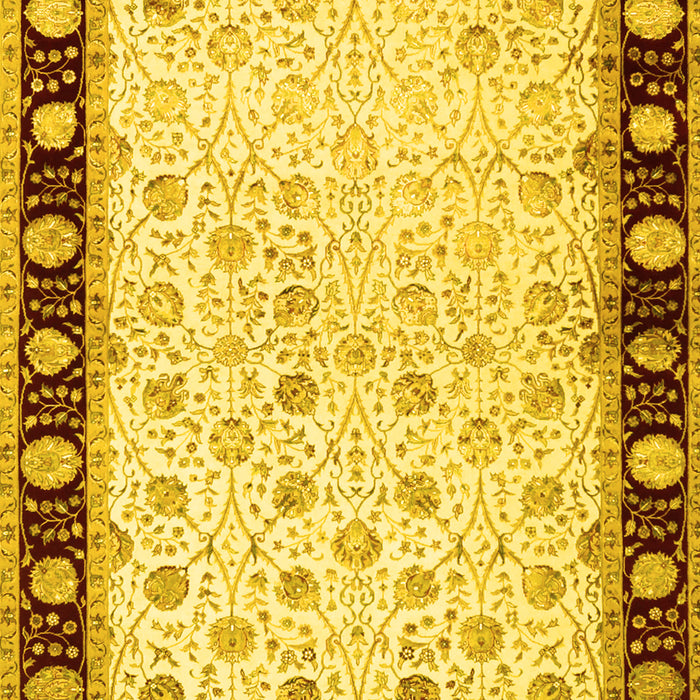 Machine Washable Persian Yellow Traditional Rug, wshtr2070yw