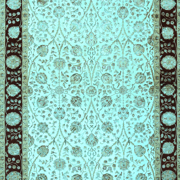 Machine Washable Persian Light Blue Traditional Rug, wshtr2070lblu