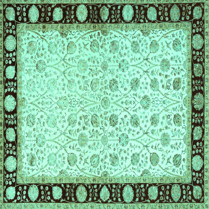 Square Persian Turquoise Traditional Rug, tr2070turq