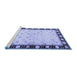 Sideview of Machine Washable Persian Blue Traditional Rug, wshtr2070blu