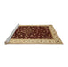 Sideview of Machine Washable Traditional Saffron Red Rug, wshtr2071