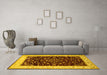 Machine Washable Persian Yellow Traditional Rug in a Living Room, wshtr2071yw