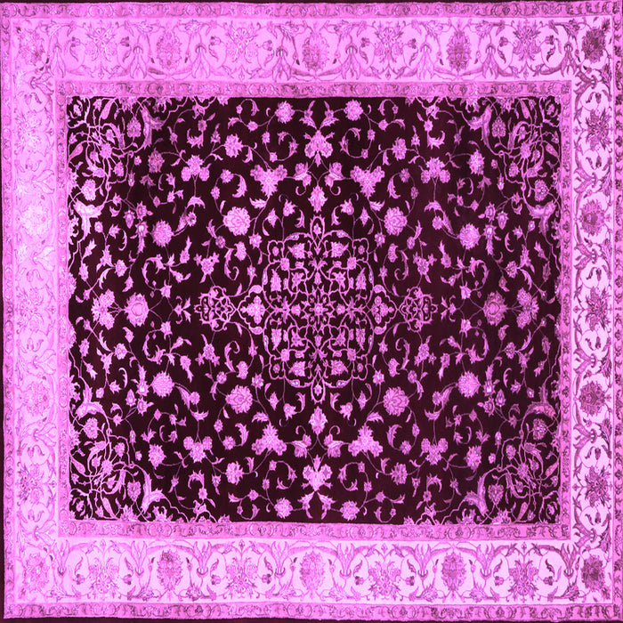 Square Machine Washable Persian Purple Traditional Area Rugs, wshtr2071pur