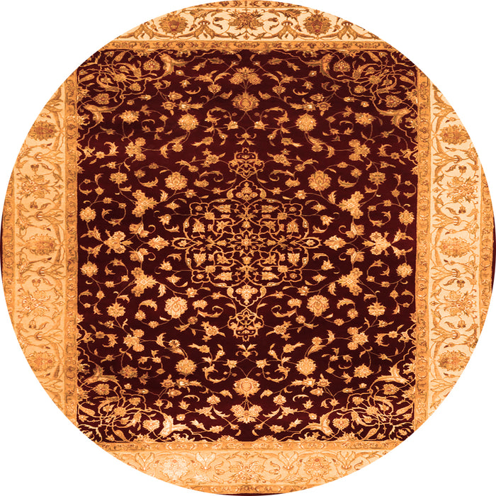 Machine Washable Persian Orange Traditional Area Rugs, wshtr2071org