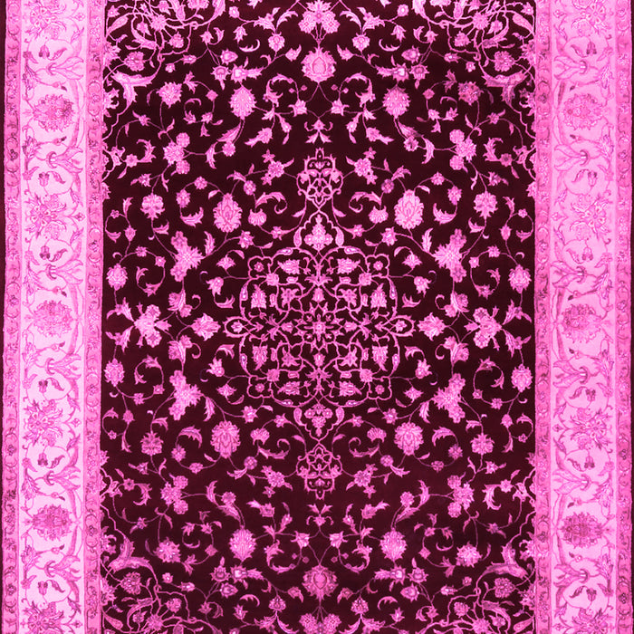 Machine Washable Persian Pink Traditional Rug, wshtr2071pnk