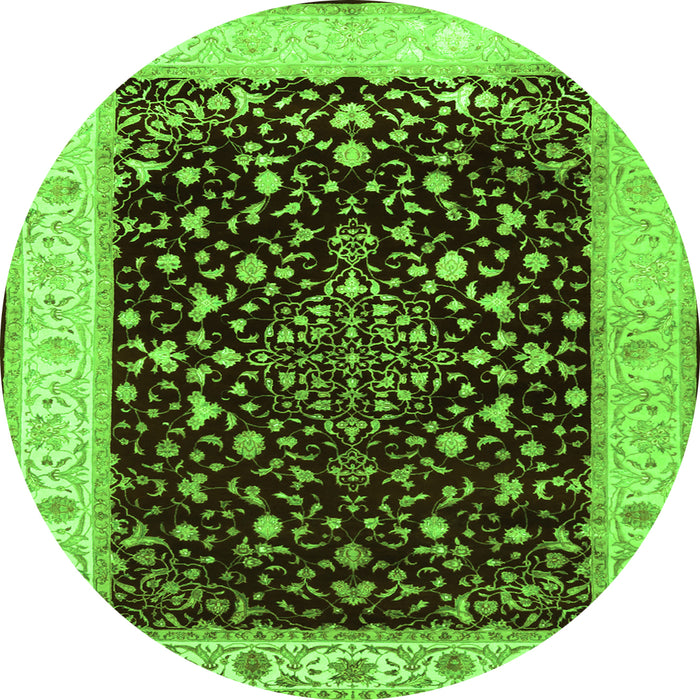 Square Persian Green Traditional Rug, tr2071grn
