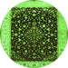 Square Persian Green Traditional Rug, tr2071grn