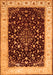 Serging Thickness of Machine Washable Persian Orange Traditional Area Rugs, wshtr2071org