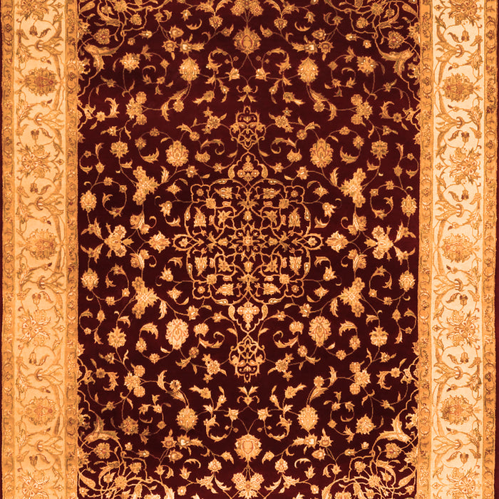 Serging Thickness of Machine Washable Persian Orange Traditional Area Rugs, wshtr2071org