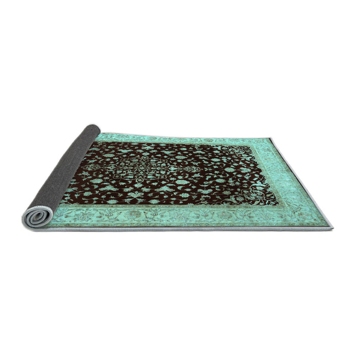 Sideview of Persian Light Blue Traditional Rug, tr2071lblu