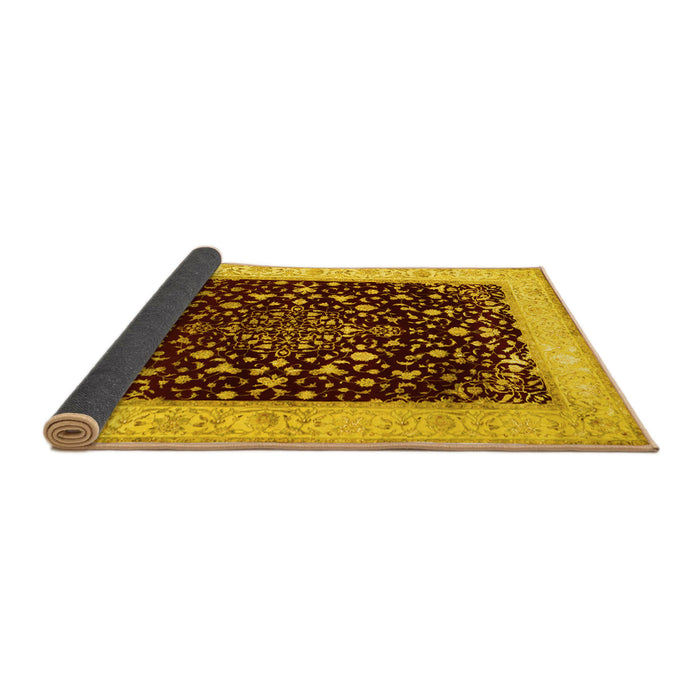 Sideview of Persian Yellow Traditional Rug, tr2071yw