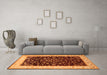 Machine Washable Persian Orange Traditional Area Rugs in a Living Room, wshtr2071org