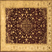 Square Machine Washable Persian Brown Traditional Rug, wshtr2071brn