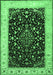 Machine Washable Persian Emerald Green Traditional Area Rugs, wshtr2071emgrn