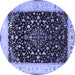 Round Persian Blue Traditional Rug, tr2071blu