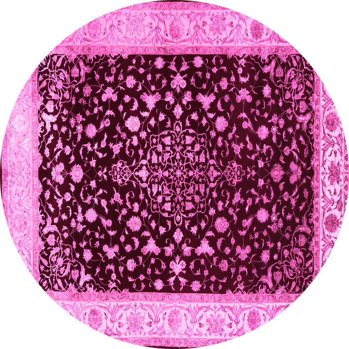 Round Persian Pink Traditional Rug, tr2071pnk