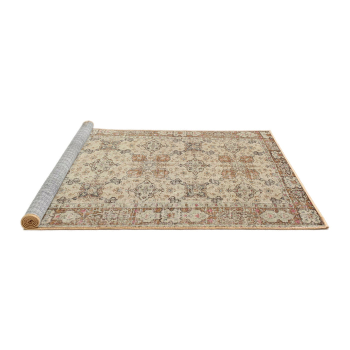 Sideview of Machine Washable Traditional Brown Rug, wshtr2072