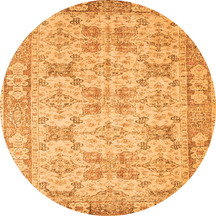 Square Persian Orange Traditional Rug, tr2072org