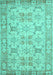 Machine Washable Persian Turquoise Traditional Area Rugs, wshtr2072turq