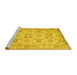 Sideview of Machine Washable Persian Yellow Traditional Rug, wshtr2072yw