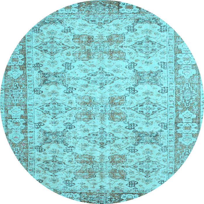 Round Persian Light Blue Traditional Rug, tr2072lblu