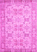 Machine Washable Persian Pink Traditional Rug, wshtr2072pnk