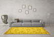 Machine Washable Persian Yellow Traditional Rug in a Living Room, wshtr2072yw