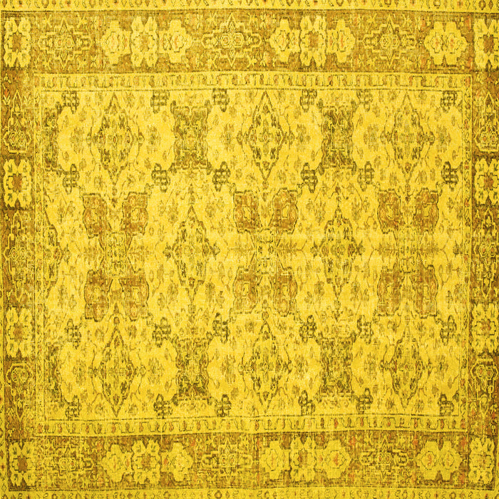 Square Persian Yellow Traditional Rug, tr2072yw