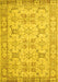 Machine Washable Persian Yellow Traditional Rug, wshtr2072yw