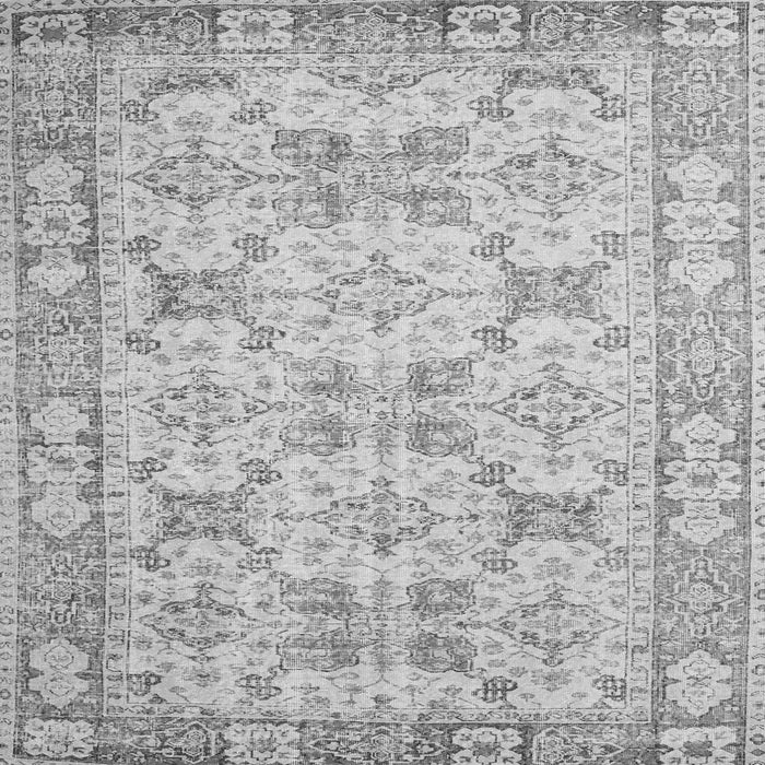 Round Machine Washable Persian Gray Traditional Rug, wshtr2072gry