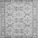 Round Machine Washable Persian Gray Traditional Rug, wshtr2072gry