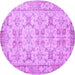 Round Machine Washable Persian Purple Traditional Area Rugs, wshtr2072pur