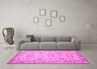 Machine Washable Persian Pink Traditional Rug, wshtr2072pnk