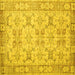 Square Machine Washable Persian Yellow Traditional Rug, wshtr2072yw