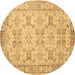 Round Persian Brown Traditional Rug, tr2072brn