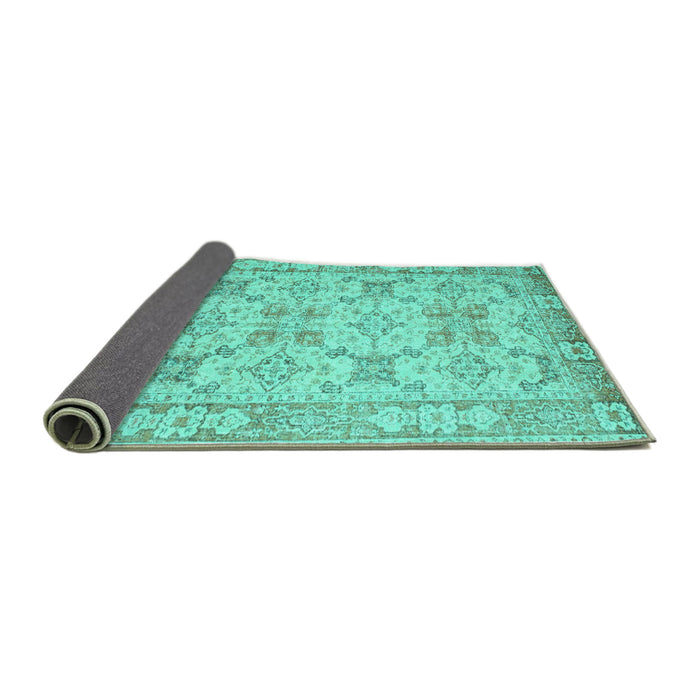 Sideview of Persian Turquoise Traditional Rug, tr2072turq