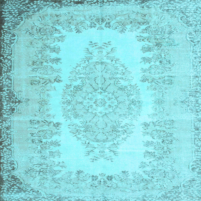 Square Machine Washable Persian Light Blue Traditional Rug, wshtr2073lblu