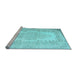 Sideview of Machine Washable Persian Light Blue Traditional Rug, wshtr2073lblu