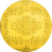 Round Persian Yellow Traditional Rug, tr2073yw