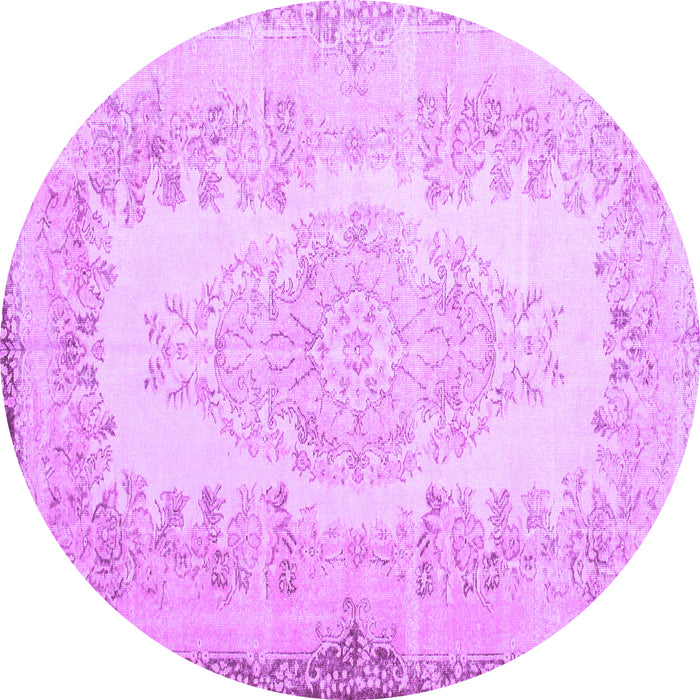 Round Persian Purple Traditional Rug, tr2073pur