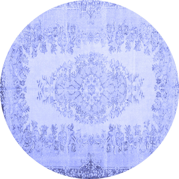 Round Persian Blue Traditional Rug, tr2073blu
