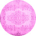 Round Persian Pink Traditional Rug, tr2073pnk