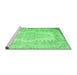 Sideview of Machine Washable Persian Emerald Green Traditional Area Rugs, wshtr2073emgrn