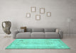 Machine Washable Persian Turquoise Traditional Area Rugs in a Living Room,, wshtr2074turq