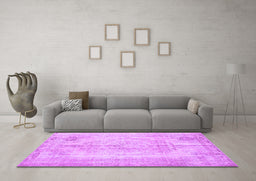 Machine Washable Persian Purple Traditional Area Rugs in a Living Room, wshtr2074pur