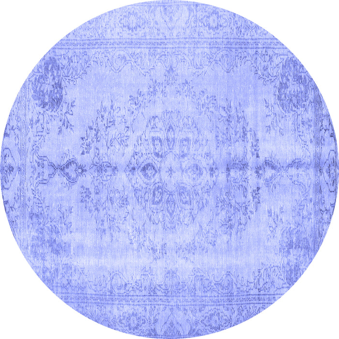 Round Persian Blue Traditional Rug, tr2074blu