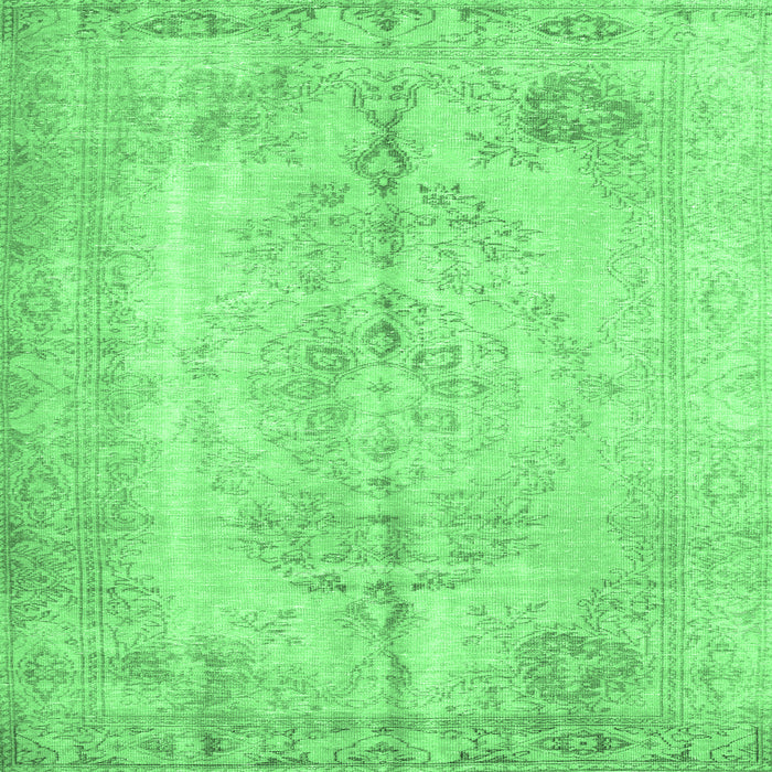 Square Machine Washable Persian Emerald Green Traditional Area Rugs, wshtr2074emgrn