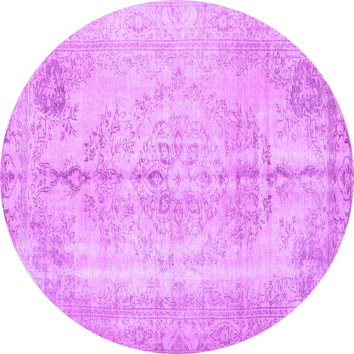 Round Persian Purple Traditional Rug, tr2074pur