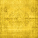 Square Persian Yellow Traditional Rug, tr2074yw