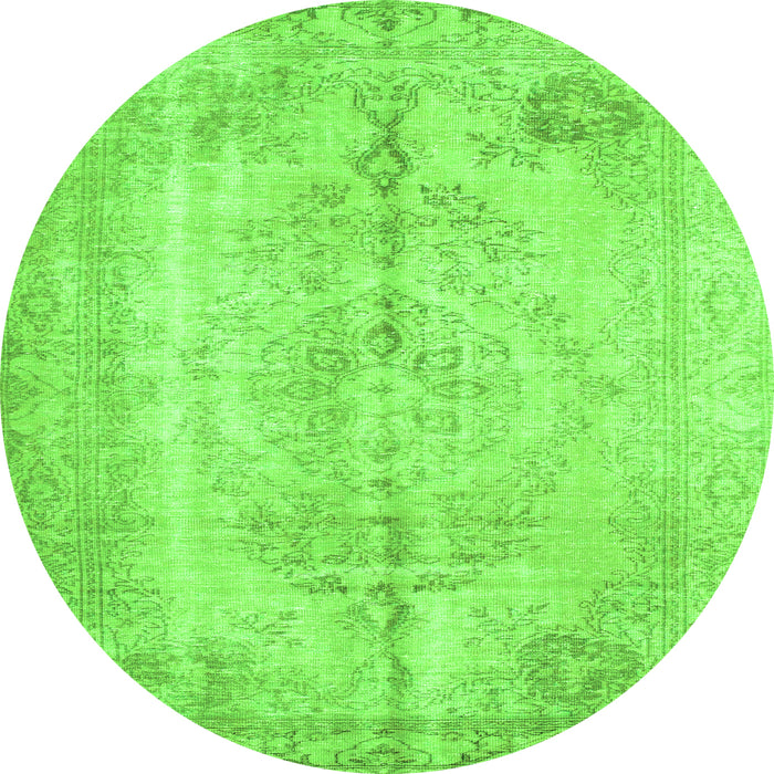 Square Persian Green Traditional Rug, tr2074grn